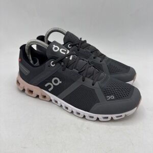 ON Cloudflow Running Shoes Womens 7.5 Rock Gray Rose Sneakers Gym